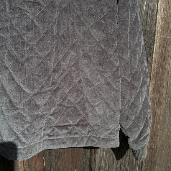 J. Jill Velvet Black Quilted Bomber Jacket - Picture 8 of 10